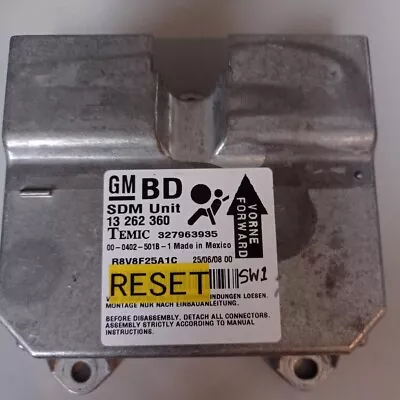 Corsa D 13262360 Bd Temic 327963935 Airbag Sdm Ecu Tech 2 Reset No Crash Data • £99.95