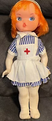 Pretty Vintage Herman Pecker Nurse 10  Doll Made In Hong Kong VTG • $49.77