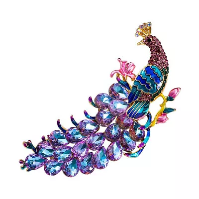 NEW Vintage Style Peacock Bird Rhinestone Crystal Brooch Pin Animal !!** • $1.27