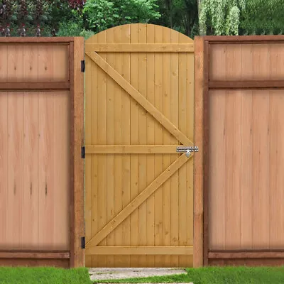 Wooden Garden Gate Solid Pine Pedestrian Gate Arch Top Pressure-Treated Free Kit • £65.99