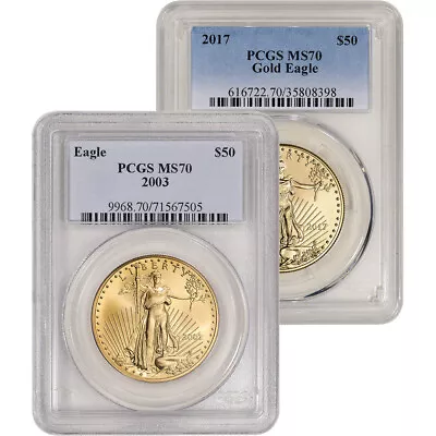 American Gold Eagle 1 Oz $50 - PCGS MS70 Random Date And Label • $2482.60