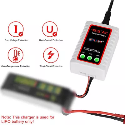 AIRSOFT LIPO BATTERY BALANCE COMPACT CHARGER 7.4V&11.1V 2&3 CELL For NUPROL UK • £11.99