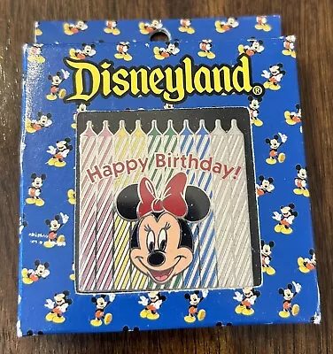 Vintage 2000  Disney Pin Happy Birthday Candles Minnie Mouse Original Box • $20