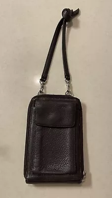 Eddie Bauer Leather Travel Wallet Purse Brown • $13.55