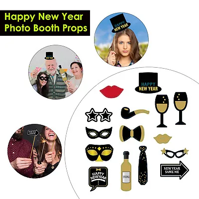 £1.99 • Buy Happy New Year's Eve Party Photo Booth Props Selfie Funny Festival Decoration 30