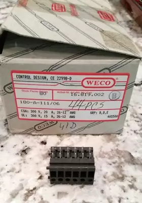 Weco 180-a-111/06  Screw Terminal Conn.  Rt. Angle   .2 X.2    6 Contact  44 Pc • $68