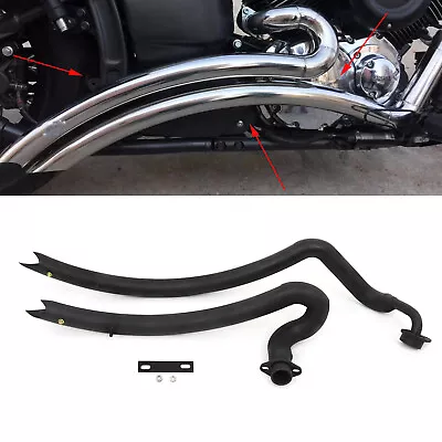 $305 • Buy Black Shortshots Staggered Exhaust Muffler Pipe For Yamaha V-Star 1100 XVS1100