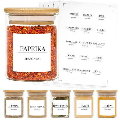 £7.99 • Buy Spice Jars Herbs And Spice Labels Minimalist White Labels For Spices And Herbs