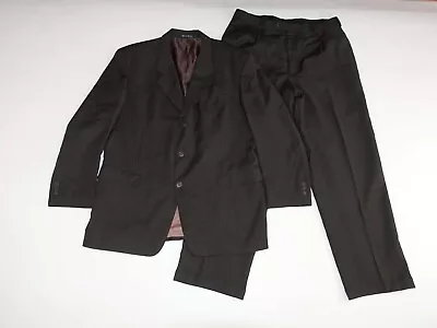 Antonino Men's 3 Button Suit Size 44 Regular 36 X 32 Dark Brown 100% Wool 44R • $38.99