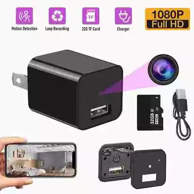 USB Wall Charger Recorder MIni Camera HD 1080P IR Night Vision Security Camera • $14.98