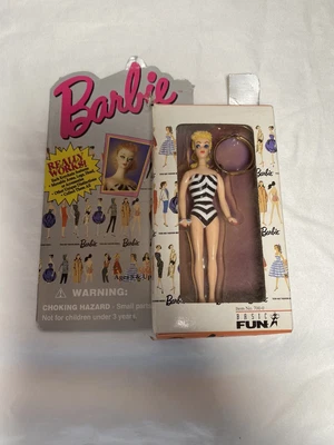 $10 • Buy Vintage Barbie Keychain Blonde Hair Black And White Swimsuit Basic Fun New 1995