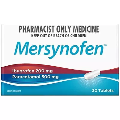 Mersynofen Pain Relief Tablets With Paracetamol 500 Mg + Ibuprofen 200mg 30 Pack • $15.95