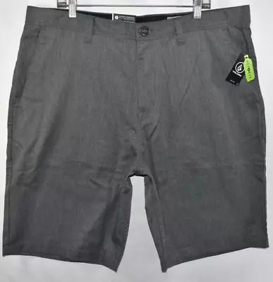 New Volcom Frickin Regular Fit Charcoal Heather Chino Shorts Mens Size 40 X 11 • $22.49