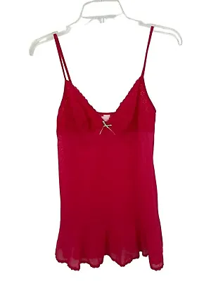 Victorias Secret Solid Red V Neck Cami Lightweight Size Medium • $9.99