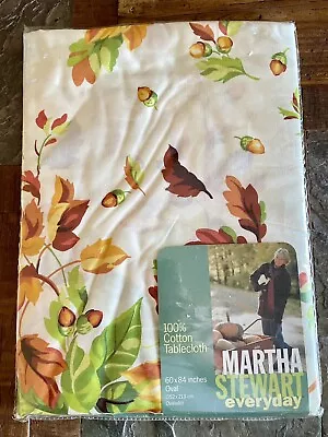 Martha Stewart Everyday Falling Leaves Fall Tablecloth Oval 60  X84  NEW IN PKG • $12.95