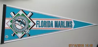 Florida Marlins Mlb Pennant Vintage Wincraft New No Pin Holes 12x30 Miami Marlin • $12