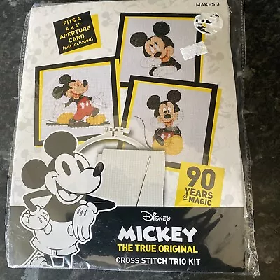 £8.99 • Buy Disney Mickey Mouse The True Original Cross Stich Trio Kit 90 Years Of Magic New