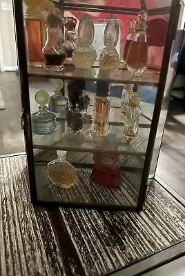 Vintage Glass Perfume Cabinet With Various Mini Perfumes/ Bottles • $60