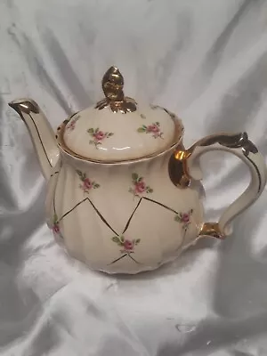 Vintage English Sadler Pink Rose Gold Trim Swirl Teapot #2790 • $19