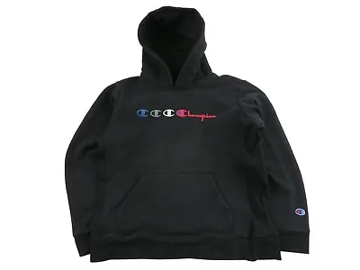 Vintage 90s Champion Womens Hoodie Sweatshirt Size Small Black Hooded Hoody • $10.49