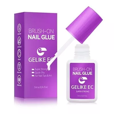 Strong Adhesive Nail Glue - Brush On Nail Glue For 2- Quick Dry Nail Glue • $12.32