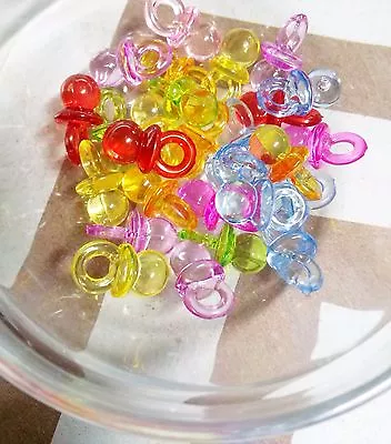 Pacifier Charms Baby Shower Favors Acrylic Pendants Assorted Lot 20pcs • $2.89