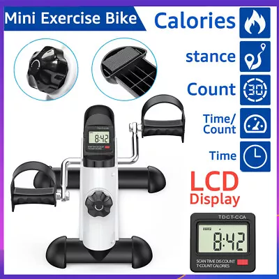 Under Desk Mini Bike Pedal Leg Arm Exerciser Portable Cycle Exercise Machine LCD • $38.89