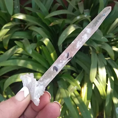 Specularite Bladed Hematite PINK Quartz Wand - Inner Mongolia China 28g VIDEO • $45