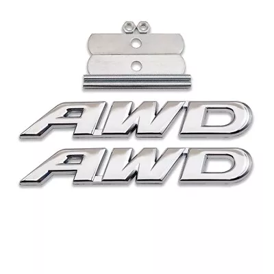 Chrome Metal AWD Grille Emblem + All-Wheel Drive Bagde Car Lid Sticker 3D Decal • $13.99