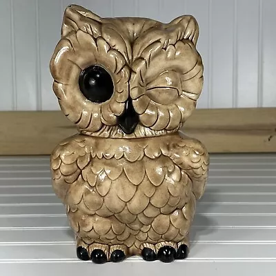 Vintage 1970’s Winking Owl Cookie Jar By Atlantic Mold USA • $39.99