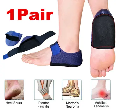 1 Pair Heel Protectors Pads Plantar Fasciitis Arch Wrap Support Foot Pain Relief • $8.92
