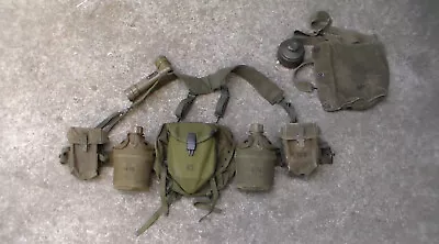 Vietnam War US Military M56 Suspender & M61  Butt Pack  Backpack & Canteens USED • $160