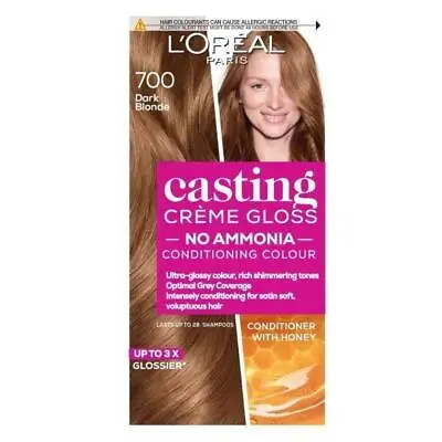 3 X L'Oreal Casting Creme Gloss Semi-Permanent Hair Colour 700 Dark Blonde • £32.10