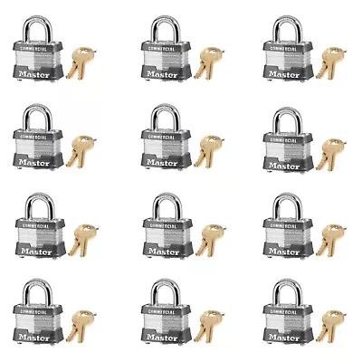 Master Lock Model No. 3MK Steel Padlock 12 Pack Set • $89.95