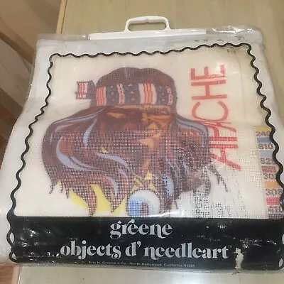 VTG GREENE Object D' NeedleArt APACHE Needlepoint Kit Needle Art Native American • $30