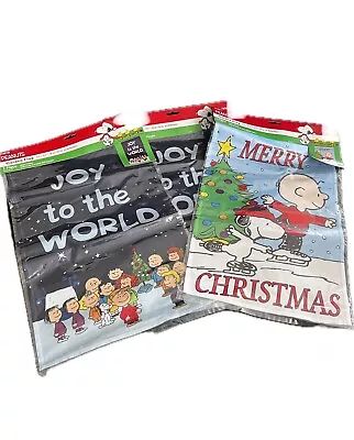 Lot Of 3 Peanuts Snoopy Charlie Brown Christmas Garden Flag 12x18 Flag NEW • $35.99