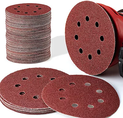 50PCS 40 Grit 5 Inch Hook And Loop Sanding Discs 8-Hole Orbital Sander Sandpaper • $18.99