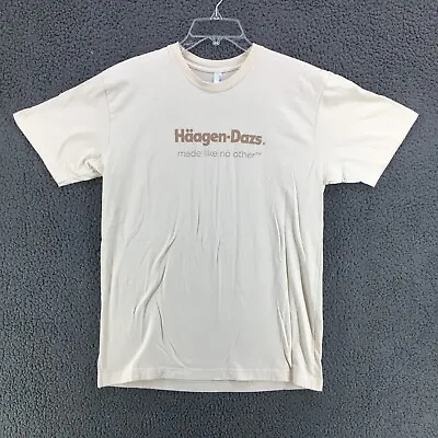 Haagen-Dazs Ice Cream Men Large Promo T Shirt Vanilla American Apparel Ivory USA • $39.99