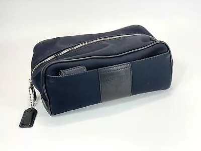 Exc+ RARE Coach Toiletry Canvas & Black Leather Travel Bag Dopp Kit - G1R-5959 • $79.99