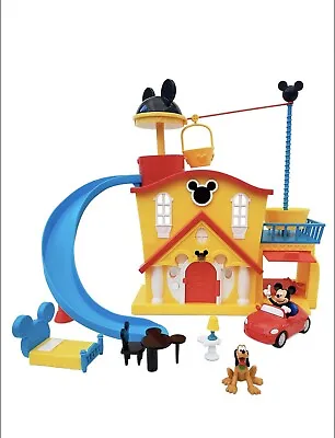 Disney Store Mickey Mouse House Play Set Clubhouse Lights Sounds Pluto Car New • $69.99