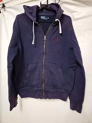 Ralph Lauren Polo Mens Medium Navy Full Zup Hoodie With Pockets • £23.99