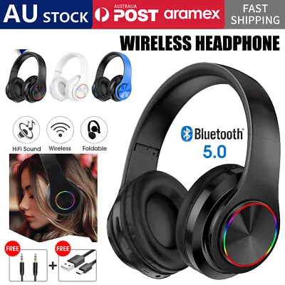 Wireless Headphones Bluetooth Noise Cancelling Stereo Earphones Over Ear Headset • $19.50