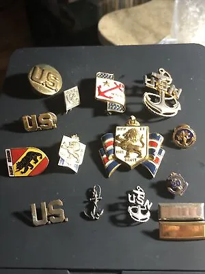 Vintage Military Pins Some WW2/some Sterling Silver • $125
