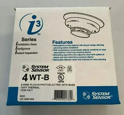 System Sensor 4WT-B I3 Series 4-wire Photoelectric Smoke Detector • $64.99