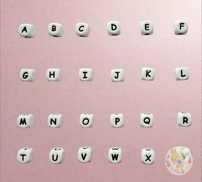 10 Mm Alphabet Letters - 10PCS  Silicone Jewellery Beads DIY Food Grade Quality  • £4.90