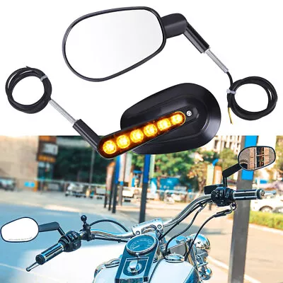 Muscle Rearview Mirrors W/ LED Turn Signal For Harley VROD V-Rod VRSCF 09-17 16 • $37.01