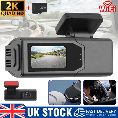 2K Wifi Car HD Micro Dash Cam Screen Plug&Play Camera Video Recorder 32GB Card • £26.99