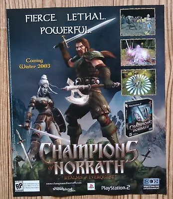 Champions Of Norrath PS2 Playstation 2 2003 Print Ad/Poster Official EverQuest • £14.24