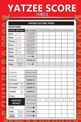 Yahtzee Score Sheets: Simple 120 Pages Yahtzee Score Book | Large Print 720+ Sco • $9.25