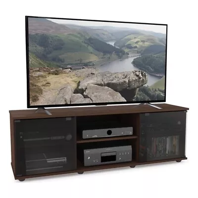 Fiji Maple Brown Engineered Wood TV Stand With Glass Doors - For TVs Up To 75  • $234